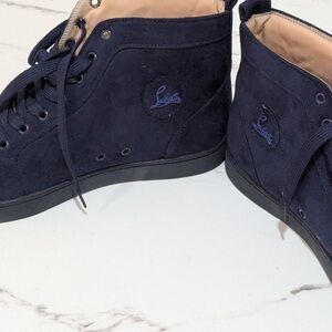 Christian Louboutin Navy Suede High-Tops